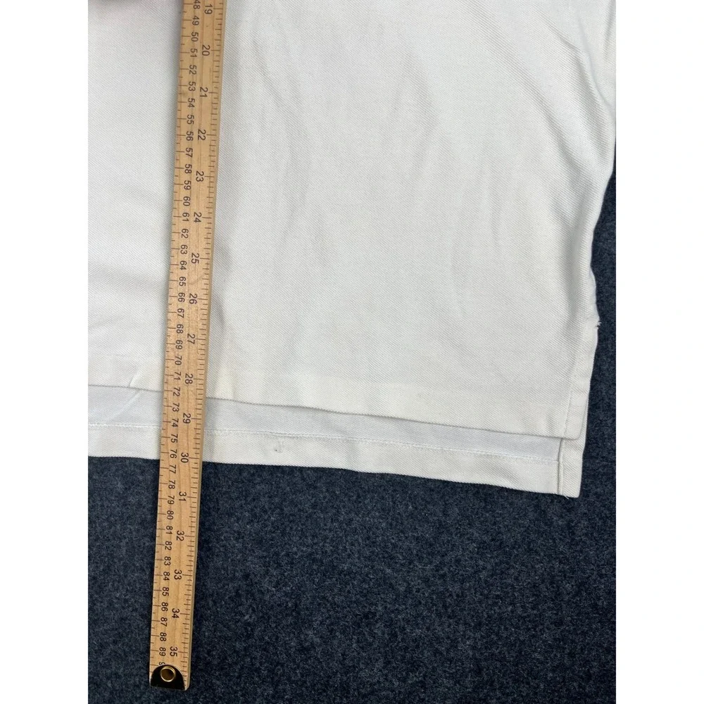 Polo Ralph Lauren Mens XXL Long Sleeve Polo Shirt Cream White Pique Cotton Pony